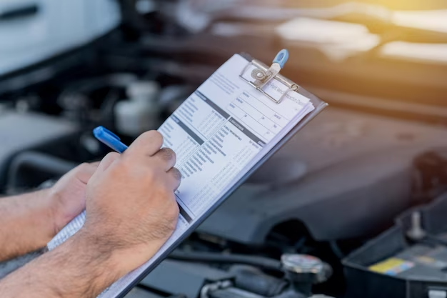 Man writing engine error data