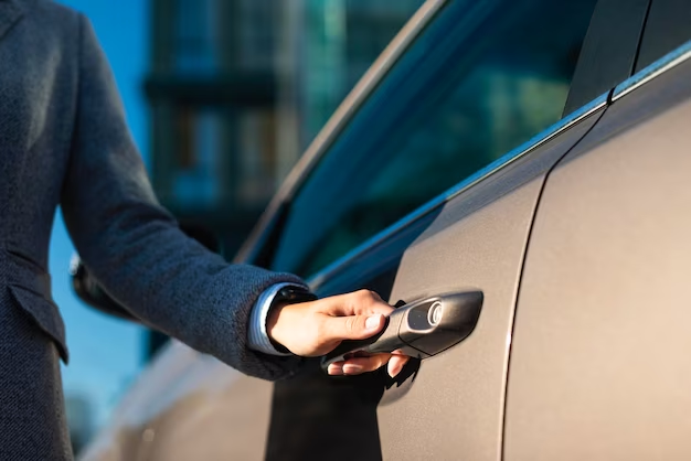 A person opens the car door