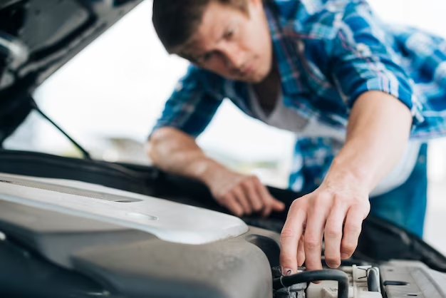 A man deals with a car