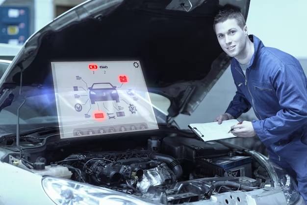 Man write down car errors